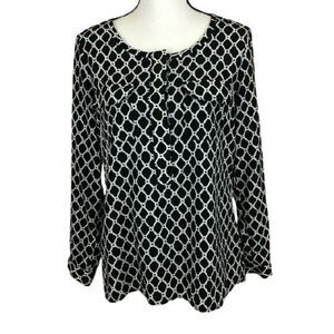 GAP Black and White Button Front Blouse SMALL